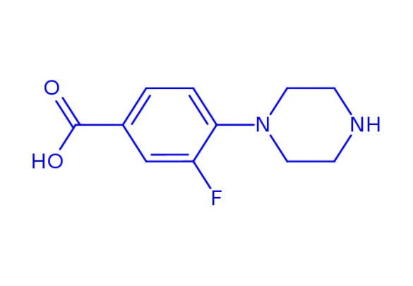 3-Fluoro-4-piperazinobenzoic Acid