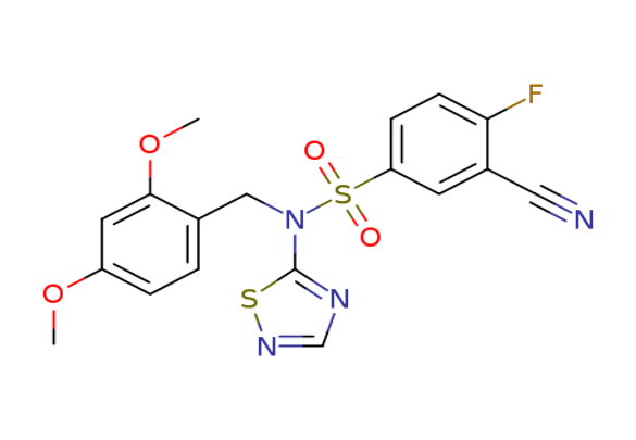 3-cyano-N-(2,4-dimethoxybenzyl)-4-fluoro-N-(1,2,4-thiadiazol-5-yl)benzenesulfonamide